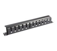 PANNELLO GUIDACAVI ORIZZONTALE CON COPERCHIO STANDARD 19" DA 1 UNITA | NERO RAL9