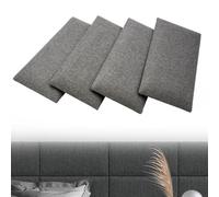 Pannello imbottito 40x20cm set 4, grigio scuro, autoadesivo, cuscino muro | Riempimento in schiuma morbida attenua i rumori, protegge dagli urti e crea un'acustica piacevole. Ideale per camera, ecc.