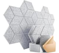 Pannello in feltro fonoassorbente autoadesivo con design a Y for assorbire il rumore ed eliminare gli echi per pareti(Light gray,12 PCS)