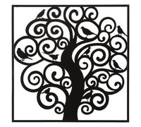 Pannello decorativo 3D con albero con degli uccellini, GOLD WOMAN, 70x1x h70 cm peso 1,500 kg colori nero nero
