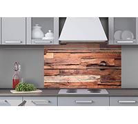 Pannello in legno composito da cucina, 100 x 60 cm, paraspruzzi da cucina per lavello, qualità premium, alluminio Dibond, spessore 3 mm, prodotto in EU, con colla inclusa