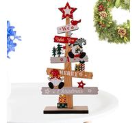 Pannello in legno di Natale da ufficio | con pupazzo di neve Santa Gnomes tavolo tavola di legno, decorazione natalizia robusta e affidabile per uffici, , biblioteca, davanzale della finestra