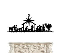 Pannello in metallo della Natività, set presepe in metallo - Decorazioni da parete di Natività in metallo | Presepe di arte murale di Natale, set presepe per il Natale