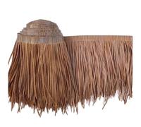 Pannello in paglia di palma ignifugo, 0,5 x 5 m, marrone, tetto in paglia per bar Tiki da giardino, recinzione, decorazioni per feste, tetto di paglia artificiale