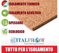 Pannello in Sughero Naturale per Isolamento Termico/Acustico 100x50x2cm