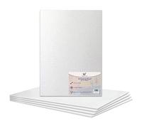Pannello in tela A3 allungato in tela bianca, 100% cotone, per pittura ad olio, pittura acrilica, supporti misti senza acidi, tela bianca (formato A3, 297 x 420 mm - 5 pannelli)