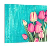 PANNELLO IN VETRO PER CUCINA 65x60 Tulipani