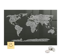 Pannello in Vetro Temprato per Casa e Lavoro 60x40 Nomi dei continenti