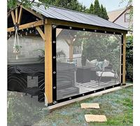 Pannello in vinile trasparente per uso esterno, resistente alle intemperie, pannelli laterali per pergola, recinto per patio, veranda, 1 x 4 m, stagioni