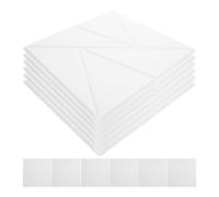 Pannello Insonorizzante Parete 30x30x1cm Autoadesivo 12 Pezzi | Poliestere e Schiuma, Bianco Elegante, per Studi Domestici e Pareti o Soffitti, Montaggio Rapido