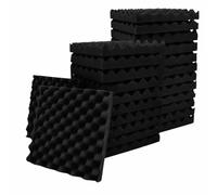 Pannello insonorizzante per pareti a forma di cestello per uova, 6, 12, 24, 48 pezzi, materiale fonoassorbente ad alta densità, isolamento acustico per soffitti, nero, alta densità, 48 pezzi con nas