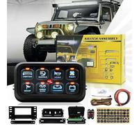 Pannello interruttore a 8 marce, 12 V/24 V, sistema di controllo del circuito universale, con interruttore touch dimmerabile, pannelli RGB, sette colori per auto, camion, SUV, camper, barca, RZR
