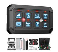 Pannello interruttore a 8 marce, 12 V/24 V, universale, sistema di controllo del circuito intelligente, pannello di commutazione a LED, dimmerabile, pannello touch RGB, sette colori per auto, camion
