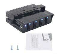 Pannello interruttore a bilanciere on/off a 4 bande DC 12V 40A per auto, camion, camper, yacht con retroilluminazione a LED blu, lega di alluminio e ABS, gruppi di fusibili doppi