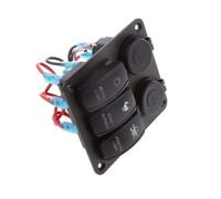 Pannello Interruttore A Levetta 3 Gang LED Con Presa Caricatore USB 4