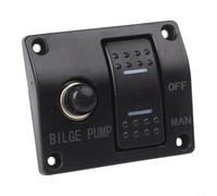 Pannello interruttore automatico galleggiante per pompe di sentina da 12 V e 24 V per barche con controllo a tre posizioni e protezione da sovracorrente per prevenire il burnout del motore