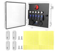 Pannello interruttore impermeabile 12V, 5 velocità, LED, voltmetro | Waterproof ABS/aluminium, Circuit Breaker Protection, Voltage Meter, 5V/2.1A USB Port, for Ideal For Boat RV Marine