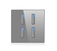 Pannello interruttore luce da parete in vetro grigio 10A 250V 86x86mm | Gli indicatori LED integrati offrono un leggero bagliore notturno per facilitare la navigazione in stanze buie.