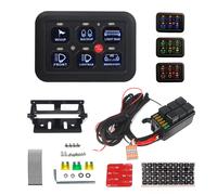 Pannello interruttori 12V LED 6 Gang 600W-1200W Scatola sistema relè di controllo circuito Pannello di controllo touch sottile per barca Jeep UTV Roulotte KG-6L