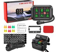 Pannello Interruttori a 6 Gruppi 12V, Universale Kit Pannello Interruttori Intelligenti con Pannelli Interruttori Tattili Dimmerabili RGB Sette Colori per Auto Camion SUV Camper Barca RZR