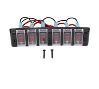 Pannello interruttori a 6 vie, pannello interruttori a bilanciere, precablato, protezione sovraccarico, LED rosso, pannello di controllo del circuito acceso/spento, DC12V 16A per