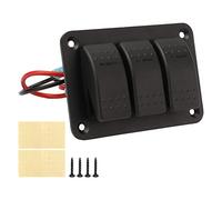 Pannello interruttori a bilanciere a 3 gruppi IP65 Impermeabile DC12-24V Luce blu per barche, marines, camion