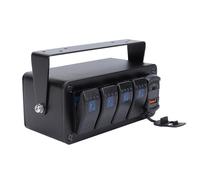 Pannello Interruttori a Bilanciere a 4 Bande con Caricatore USB PD Tipo C QC3.0 - Scatola Interruttori Impermeabile e Multifunzionale Universale per Auto, Camion, Barca,