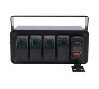 Pannello Interruttori a Bilanciere a 4 Bande con Caricatore USB PD Tipo C QC3.0 - Scatola Interruttori Impermeabile e Multifunzionale Universale per Auto, Camion, Barca,