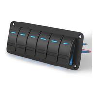 Pannello interruttori a bilanciere a 6 gruppi Barra luminosa LED impermeabile 12V