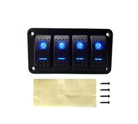 Pannello interruttori a bilanciere con 2 3 4 5 6 bande a doppio LED per camion, barca, auto, presa accendisigari, interruttore elettronico (4 bande LED blu)