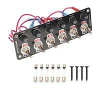 Pannello interruttori a bilanciere da 1/3/6 bande, for auto corsa, controllo di avviamento e arresto, for camper, barche, accessori, con fusibile 10 A, 12 V 24(6 Rocker)