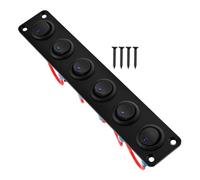 Pannello Interruttori a Bilanciere Marini 6 Gang Nero Alluminio Auto Barca | Installazione su Veicolo e Marine Boat, Stile Elegante, Facile da Usare