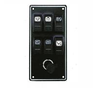 Pannello interruttori Black Sea 6x16A + presa 12V