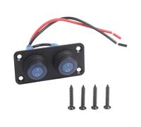 Pannello interruttori illuminato a LED da 12 V, costruito secondo gli standard IP67, per uso marittimo, barca, camper, auto e per integrazione con pulsante a levetta (2 blu)