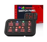 Pannello Interruttori RGB A 8 Bande, Pannello Interruttori 12V-24V, Controllo Tramite App, Interruttore Momentaneo Con Adesivi For Etichette Adesive For Blocchi Fusibili, For Camion ATV UTV Marine