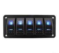 Pannello Interruttori Rocker 6 Gang LED IP65 Pannello Interruttori(Five) | 6 gang rocker switch, blue LED backlight, IP65 waterproof, dust per proof, low light visibility