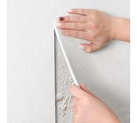 Pannello Isolante Termico Adesivo Per Pareti Interne 5 MM,Schiuma Moderna Carta Da Parati Autoadesiva Parati Antimuffa Anti Umidità Impermeabili Rivestimento Murale(White,2000X50X0.5CM)