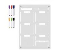Pannello lavabile a secco magnetico in acrilico trasparente Planner settimanale da scrittura Frigorifero riutilizzabile con 6 pennarelli magnetici colori e 4 magneti Organizzatore di messaggi giornali