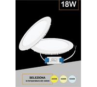 Pannello led a incasso faretto slim 18 watt 3 colori luce bianca calda naturale