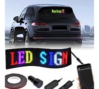 Pannello LED a matrice per auto con controllo Bluetooth, display a scorrimento impermeabile, testo personalizzato programmabile con caricabatterie per auto