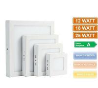 PANNELLO LED APPLIQUE PLAFONIERA 12W 18W 25W DA PARETE SOFFITTO CON STAFFA