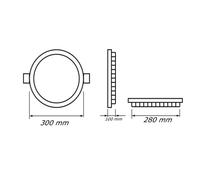 Pannello LED Incasso Tondo CCT 3in1 3000/4000/6500K 3-24W Alluminio Driver inclu