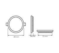Pannello LED Incasso Tondo CCT 3in1 3000/4000/6500K 3-24W Alluminio Driver inclu