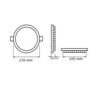 Pannello LED Incasso Tondo CCT 3in1 3000/4000/6500K 3-24W Alluminio Driver inclu