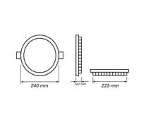 Pannello LED Incasso Tondo CCT 3in1 3000/4000/6500K 3-24W Alluminio Driver inclu