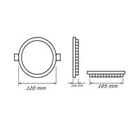 Pannello LED Incasso Tondo CCT 3in1 3000/4000/6500K 3-24W Alluminio Driver inclu