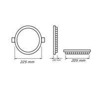 Pannello LED Incasso Tondo CCT 3in1 3000/4000/6500K 3-24W Alluminio Driver inclu