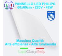 PANNELLO LED LUMINOSO QUADRATO 60X60CM PLAFONIERA INCASSO ALTA QUALITA PHILIPS