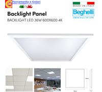 Pannello LED Quadrato Bianco 36W BEGHELLI 60X60cm Plafoniera Incasso 4000K 3600L [EEK: A+++]