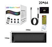 Pannello LED RGB 20x64 Pixel 102x348mm Programmabile WiFi USB Insegna Luminosa